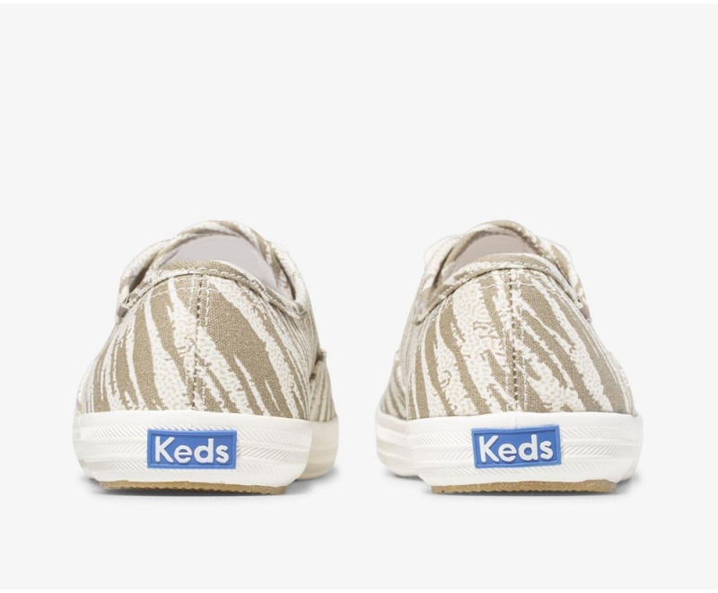 White / Grey Keds Washable Champion Animal Sneakers | 1406-AZDGX