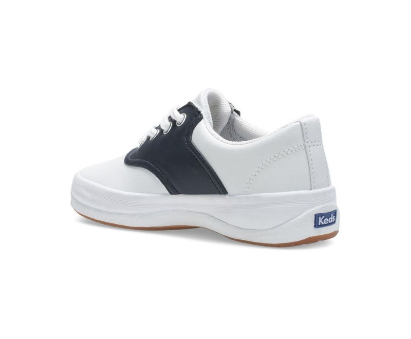 White / Navy Keds School Days Sneakers | 5893-DOFWB