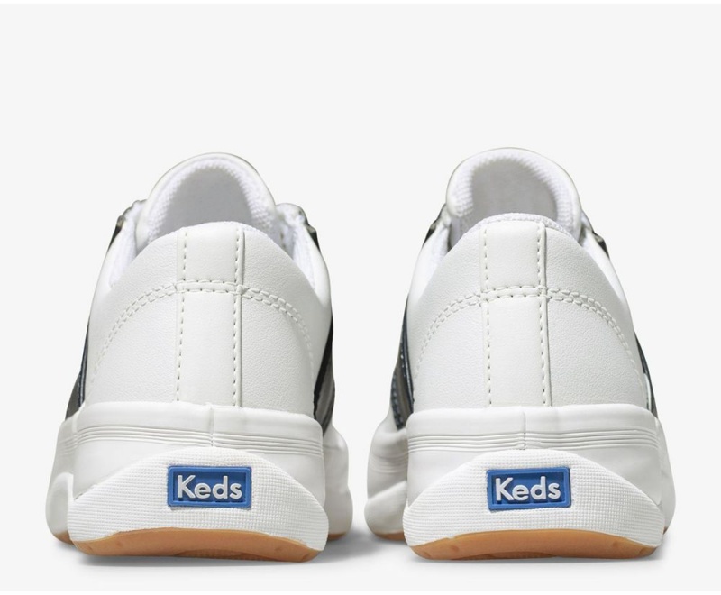 White / Navy Keds School Days Sneakers | 6524-FAOJW