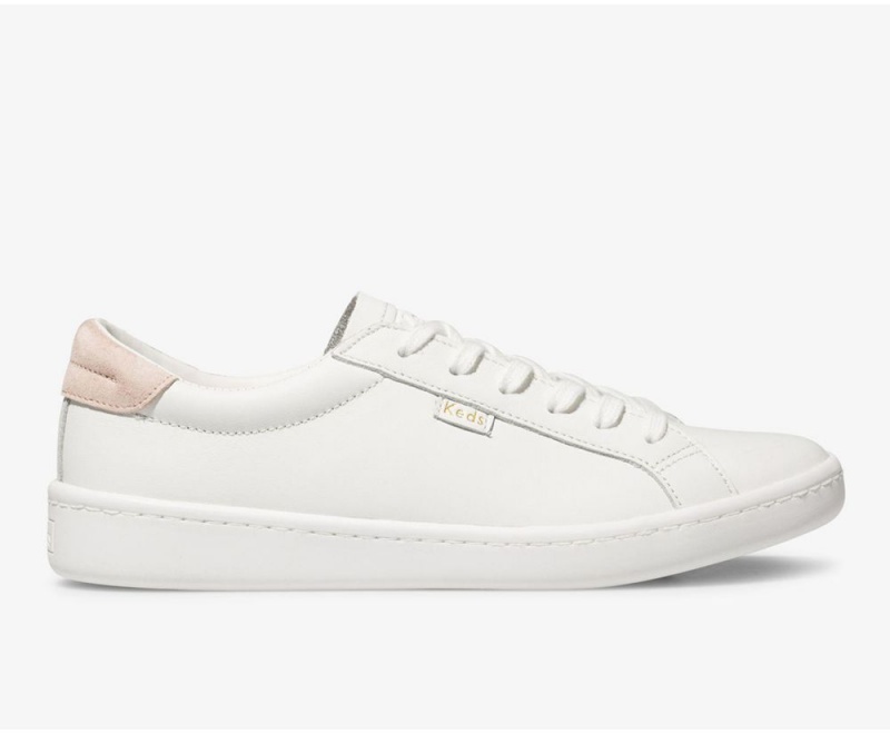 White / Pink Keds Ace Leather White/Pink Sneakers | 3542-GTLQO