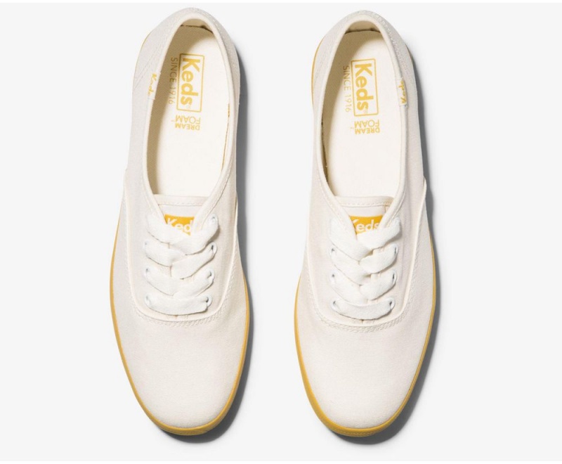 White / Yellow Keds Champion TRX Sneakers | 0412-XZUJI