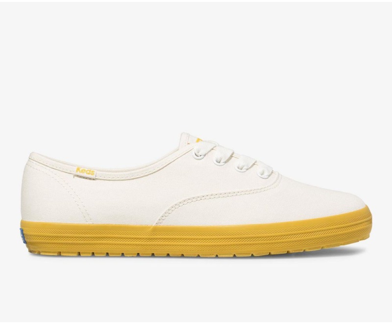 White / Yellow Keds Champion TRX Sneakers | 0412-XZUJI