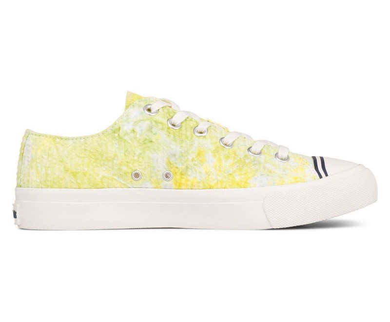 Yellow Keds Royal Lo Tie Dye Seersucker Sneakers | 2487-LZUWP