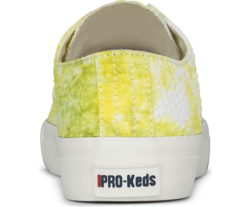 Yellow Keds Royal Lo Tie Dye Seersucker Sneakers | 2487-LZUWP