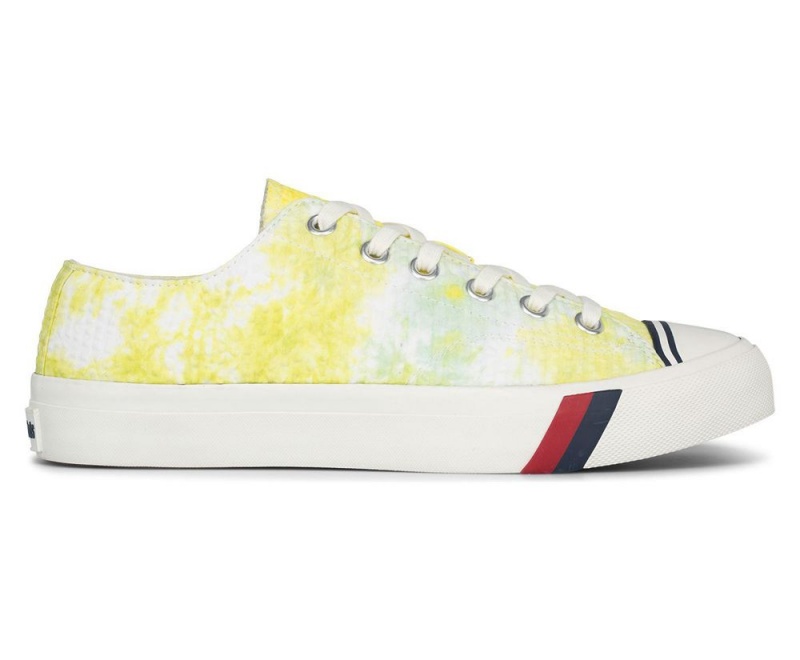 Yellow Keds Royal Lo Tie Dye Seersucker Sneakers | 2487-LZUWP